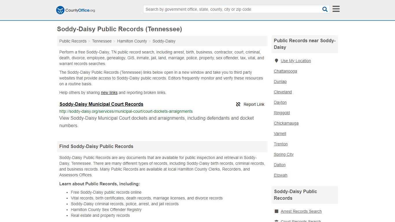 Public Records - Soddy-Daisy, TN (Business, Criminal, GIS, Property ...